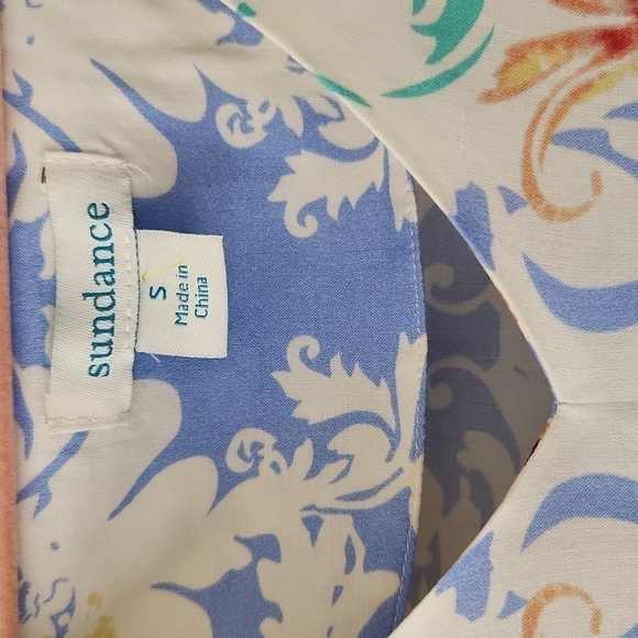 Sundance | Arabella Flutter Sleeve Top Size S Ruffle Rayon Floral Scroll Paisley - Picture 4 of 7